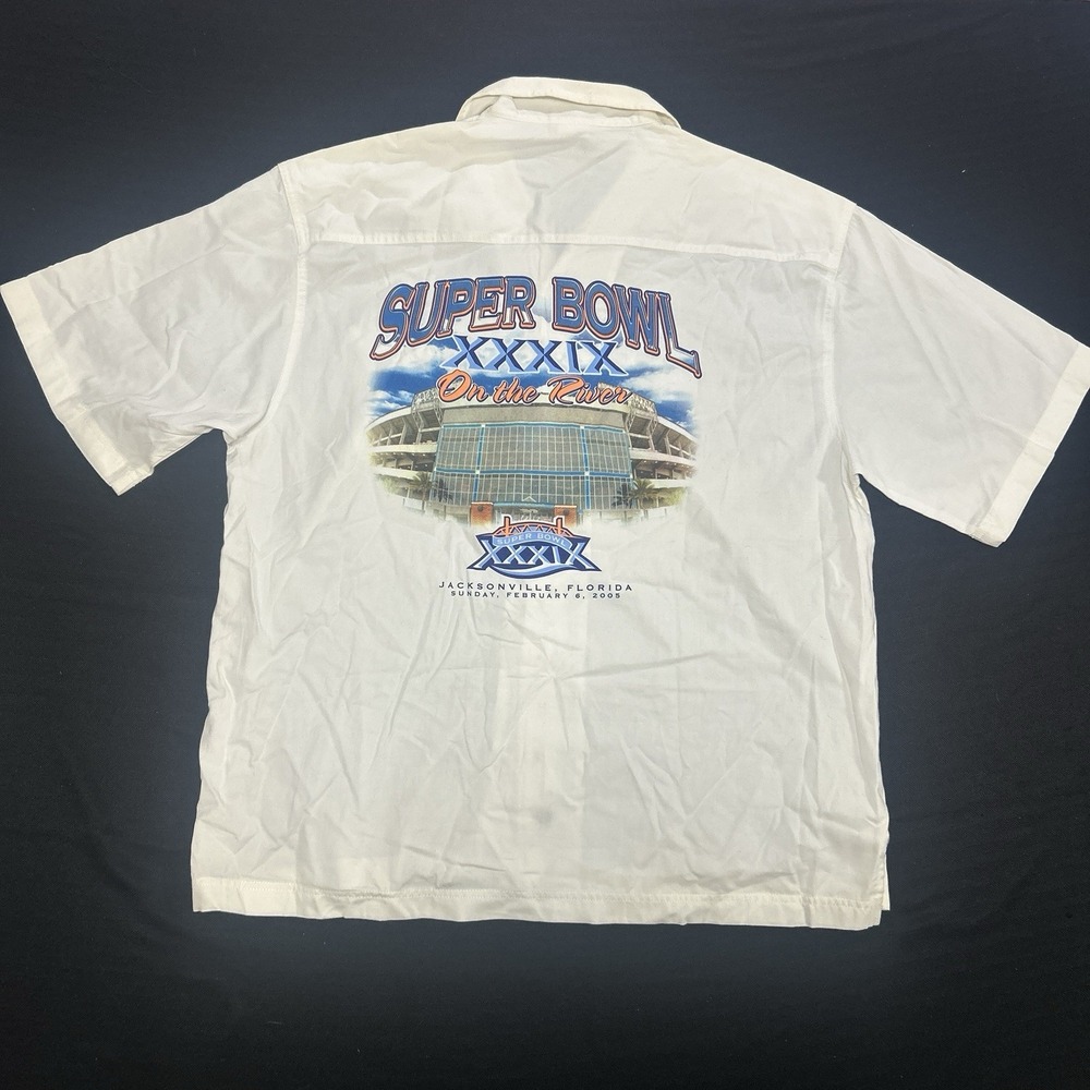Reebok Super Bowl 39 Y2K Button Up Shirt Men's Large Graphic